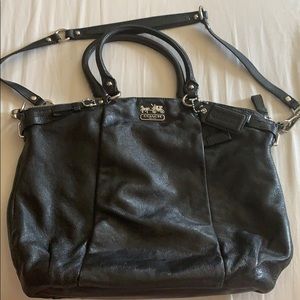 Coach black leather bag